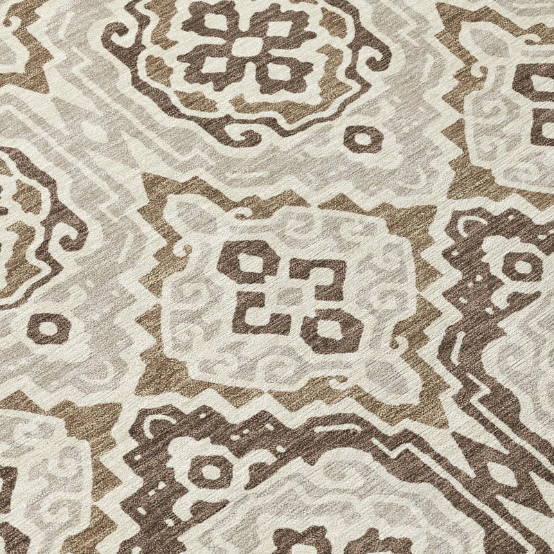 10' X 14' Coffee And Gray Tribal Washable Indoor Outdoor Area Rug Homeroots Outdoor