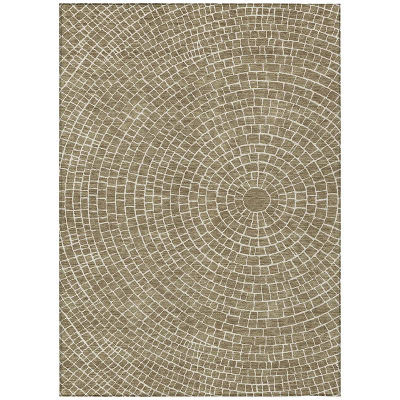 10' X 14' Coffee And Ivory Geometric Washable Indoor Outdoor Area Rug Homeroots Outdoor