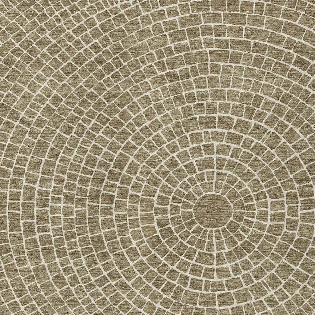 10' X 14' Coffee And Ivory Geometric Washable Indoor Outdoor Area Rug Homeroots Outdoor
