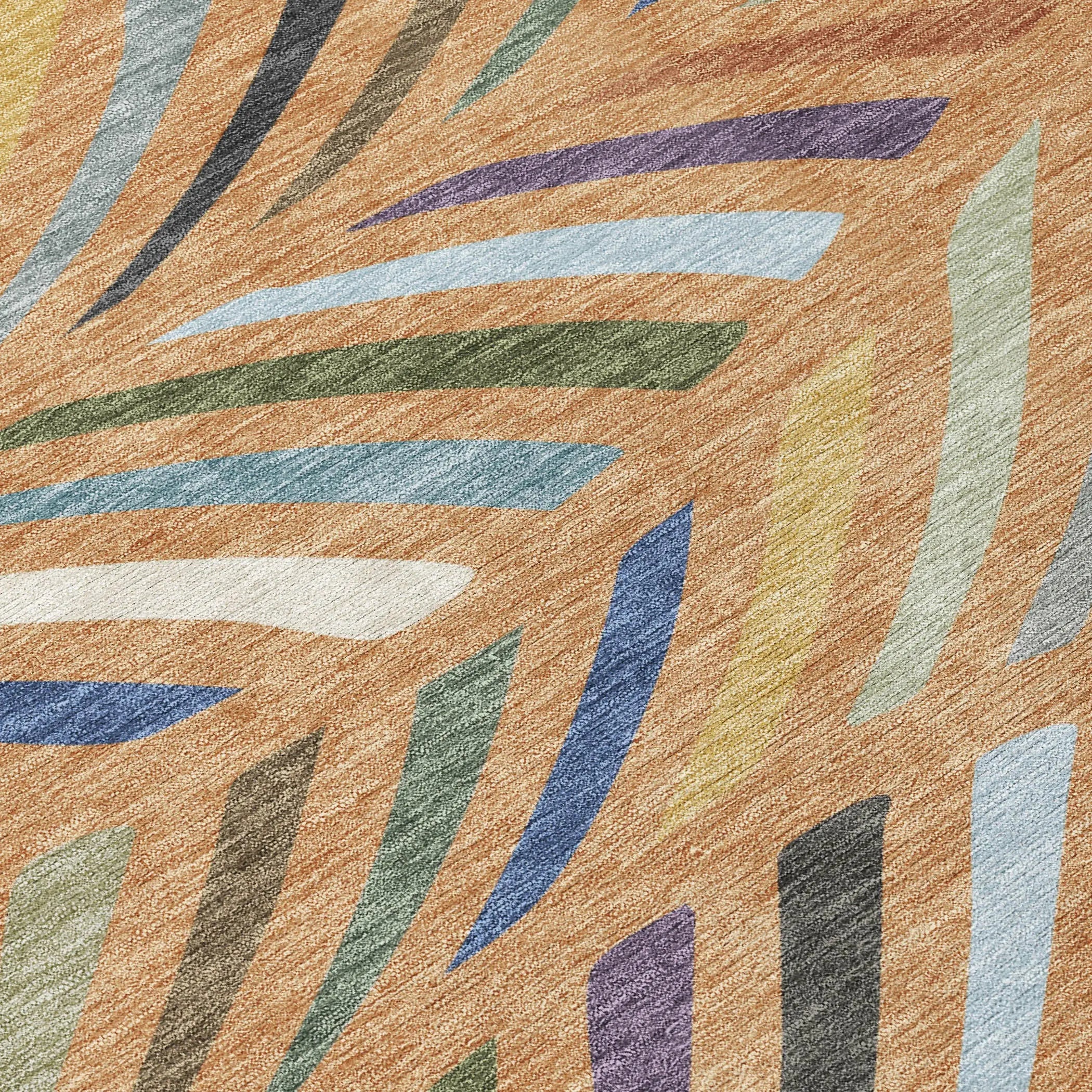 10' X 14' Copper And Green Abstract Washable Indoor Outdoor Area Rug Homeroots Outdoor