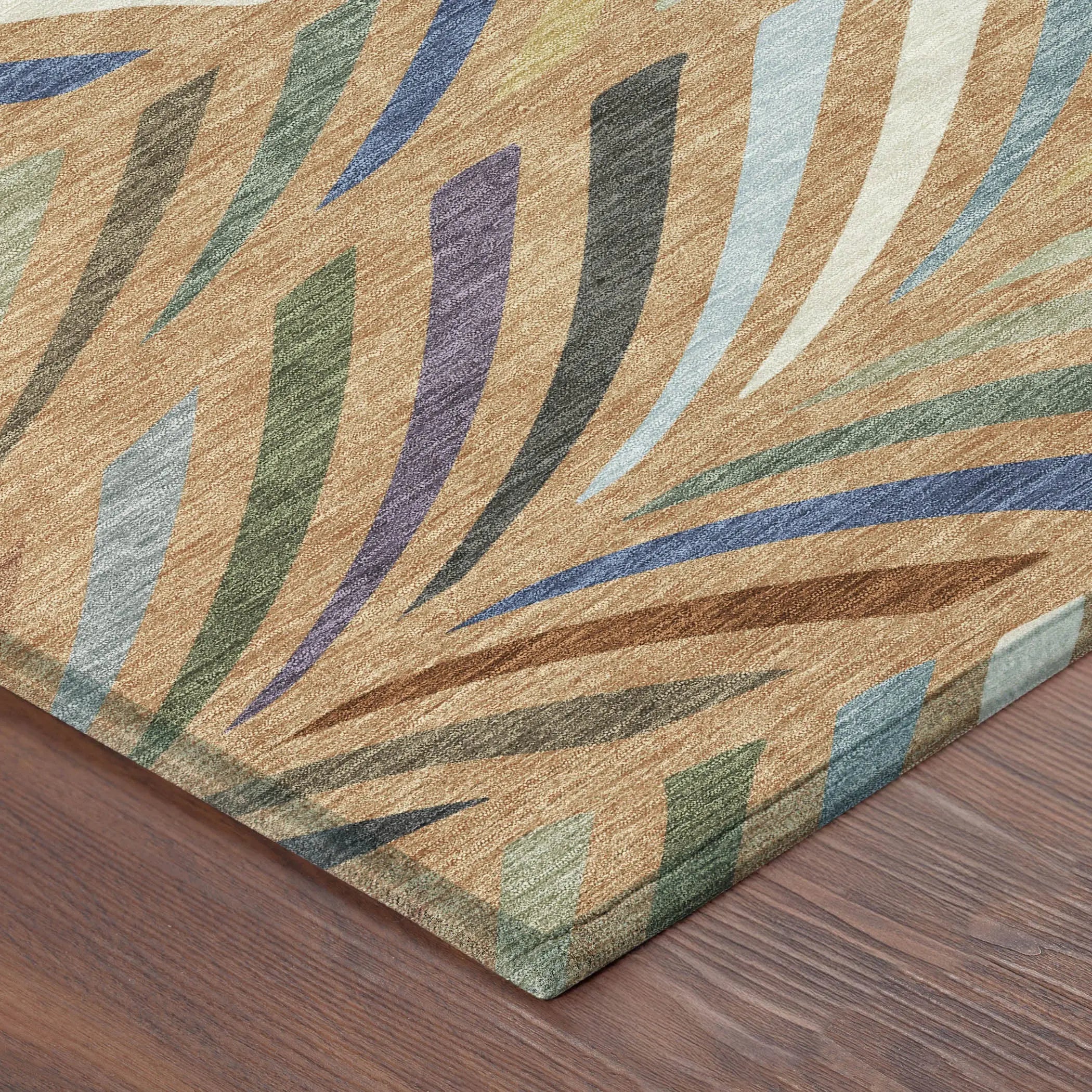 10' X 14' Copper And Green Abstract Washable Indoor Outdoor Area Rug Homeroots Outdoor