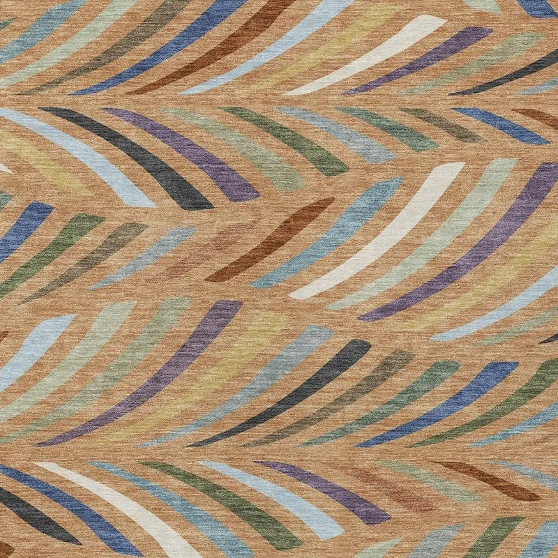 10' X 14' Copper And Green Abstract Washable Indoor Outdoor Area Rug Homeroots Outdoor