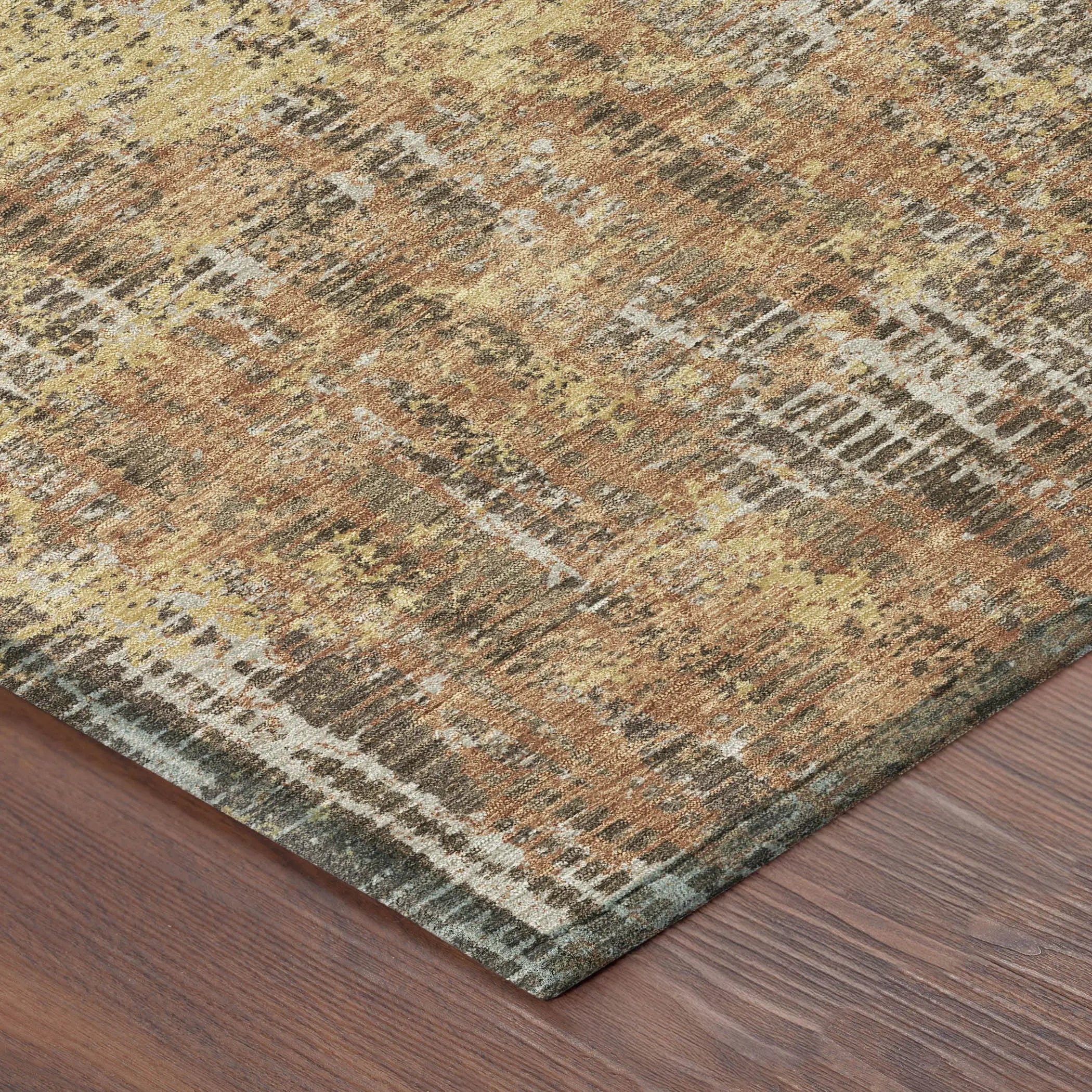 10' X 14' Copper And Ivory Abstract Washable Indoor Outdoor Area Rug Homeroots Outdoor