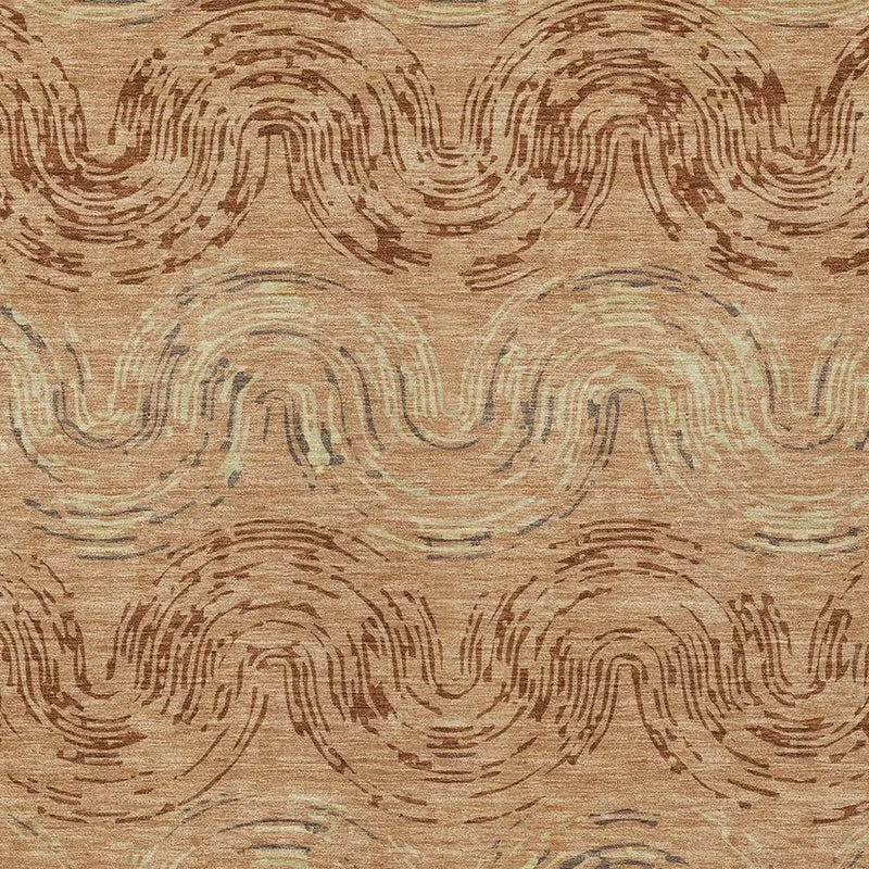 10' X 14' Copper And Orange Abstract Washable Indoor Outdoor Area Rug Homeroots Outdoor