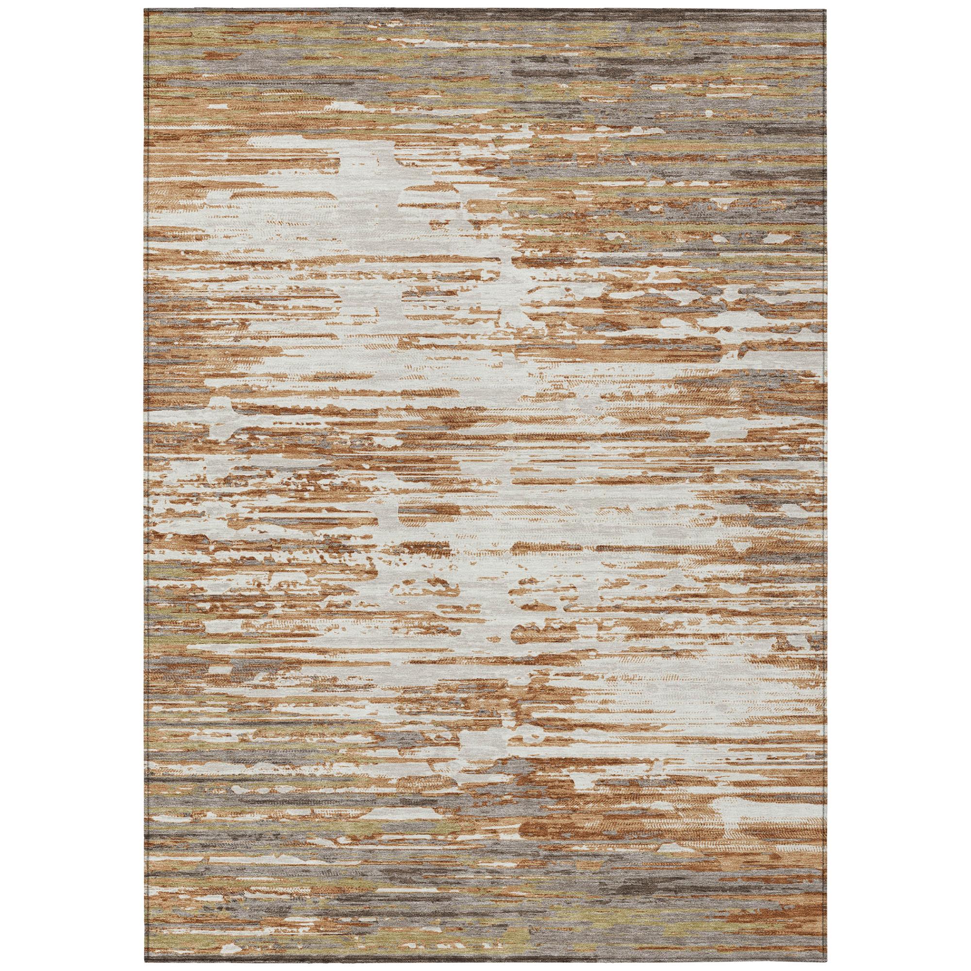 10' X 14' Copper And Orange Abstract Washable Indoor Outdoor Area Rug Homeroots Outdoor