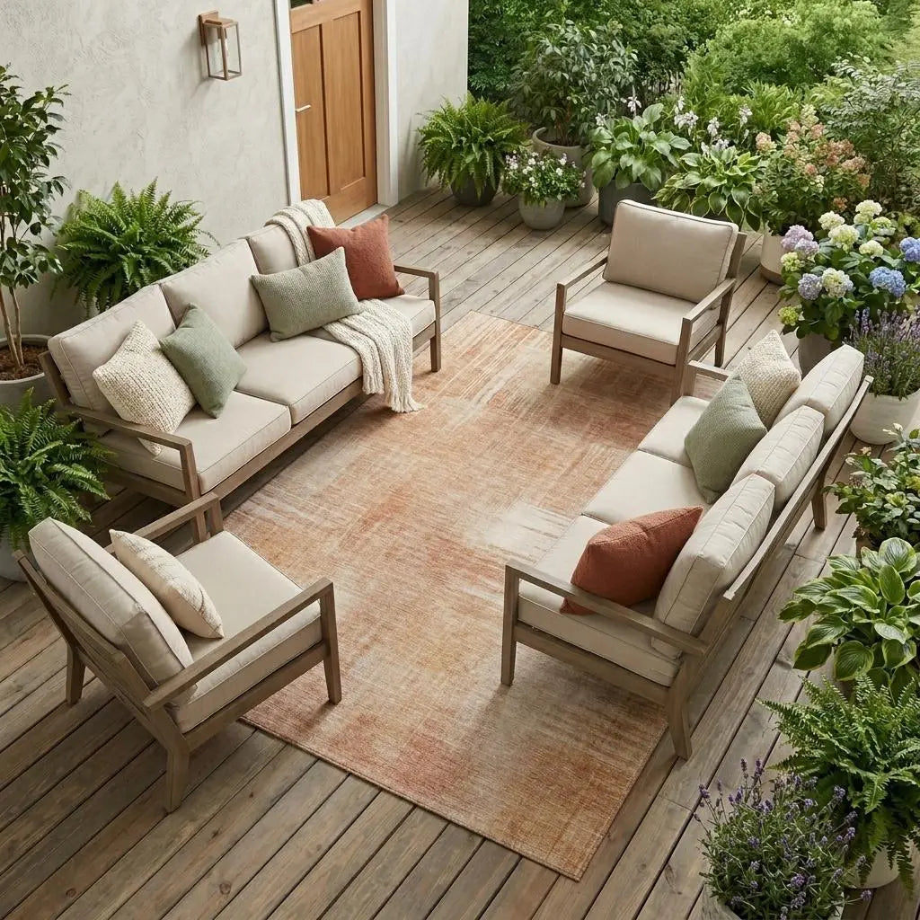 10' X 14' Copper And Orange Abstract Washable Indoor Outdoor Area Rug Homeroots Outdoor
