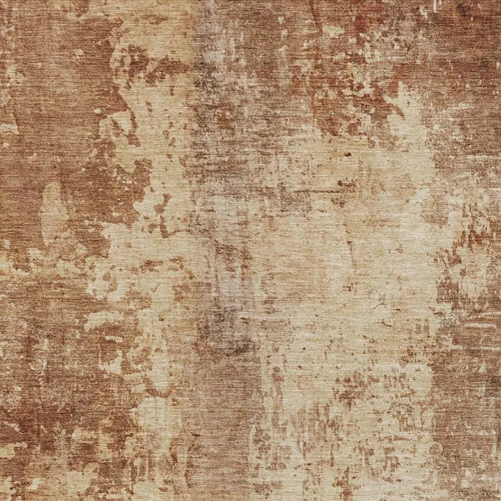 10' X 14' Copper And Orange Abstract Washable Indoor Outdoor Area Rug Homeroots Outdoor