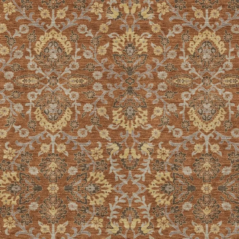 10' X 14' Copper And Orange Geometric Washable Indoor Outdoor Area Rug Homeroots Outdoor