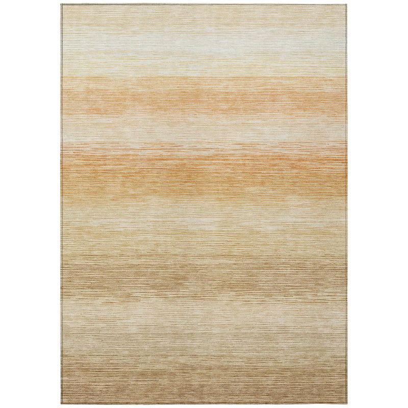 10' X 14' Copper And Orange Striped Washable Indoor Outdoor Area Rug Homeroots Outdoor