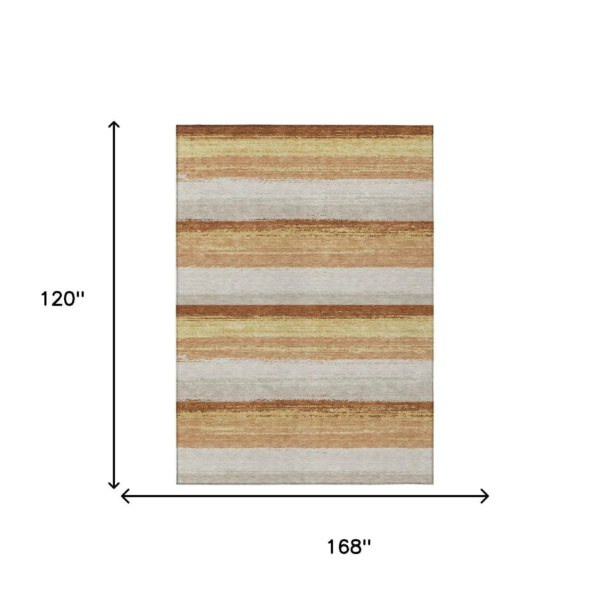10' X 14' Copper And Purple Striped Washable Indoor Outdoor Area Rug Homeroots Outdoor