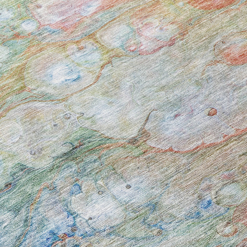 10' X 14' Copper Blue And Artichoke Green Abstract Washable Indoor Outdoor Area Rug Homeroots Outdoor