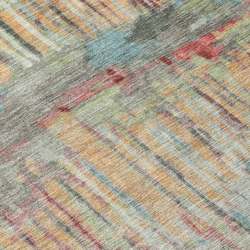 10' X 14' Coral And Sage Abstract Washable Indoor Outdoor Area Rug Homeroots Outdoor