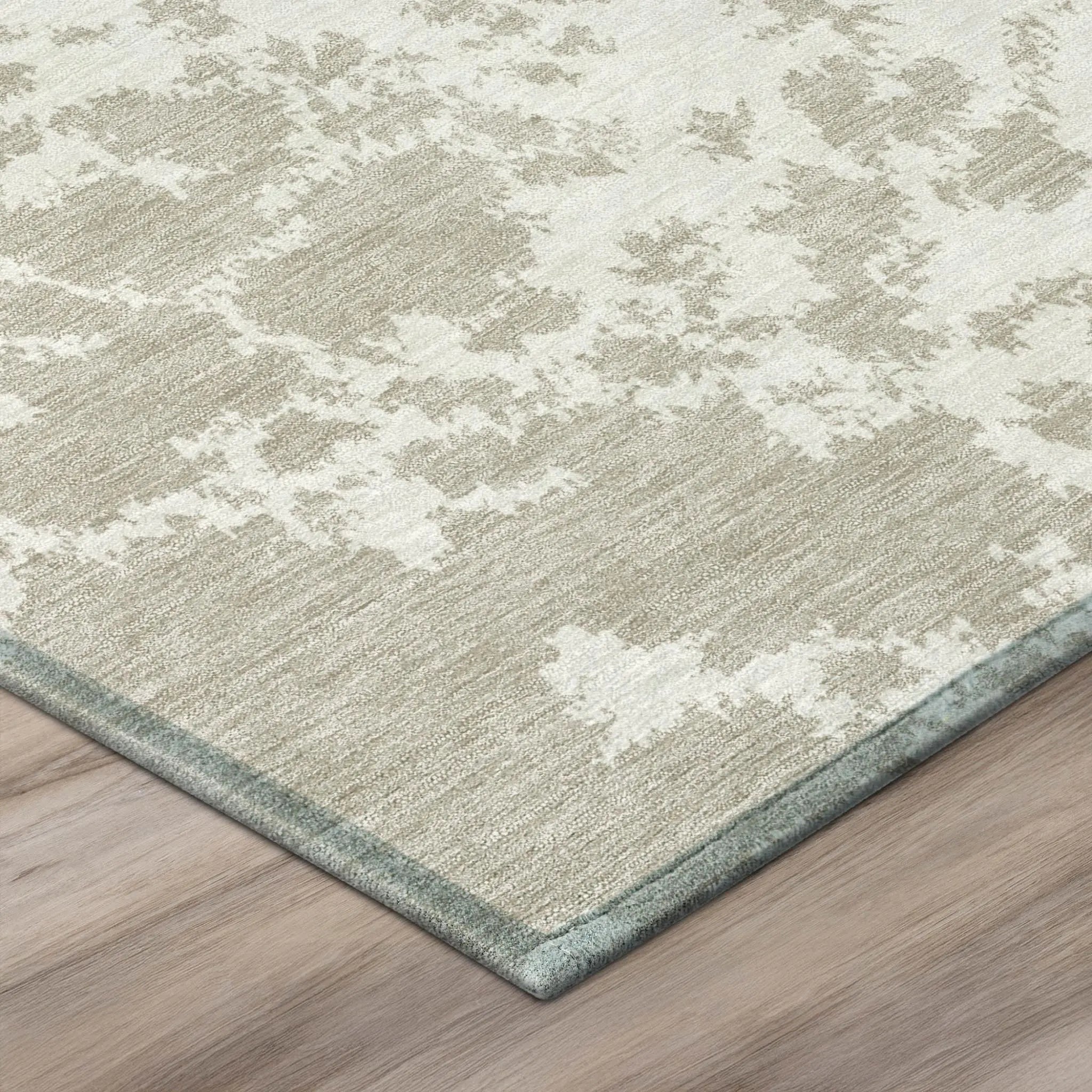 10' X 14' Cream And Ivory Abstract Washable Indoor Outdoor Area Rug Homeroots Outdoor