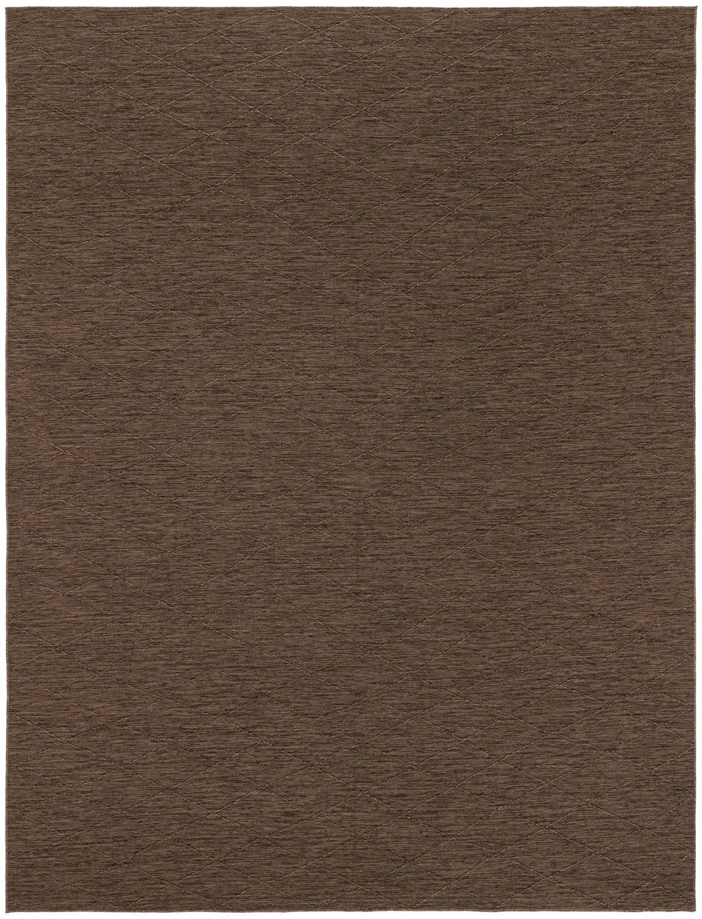 10' X 14' Dark Brown And Brown Geometric Indoor Outdoor Area Rug Homeroots Outdoor