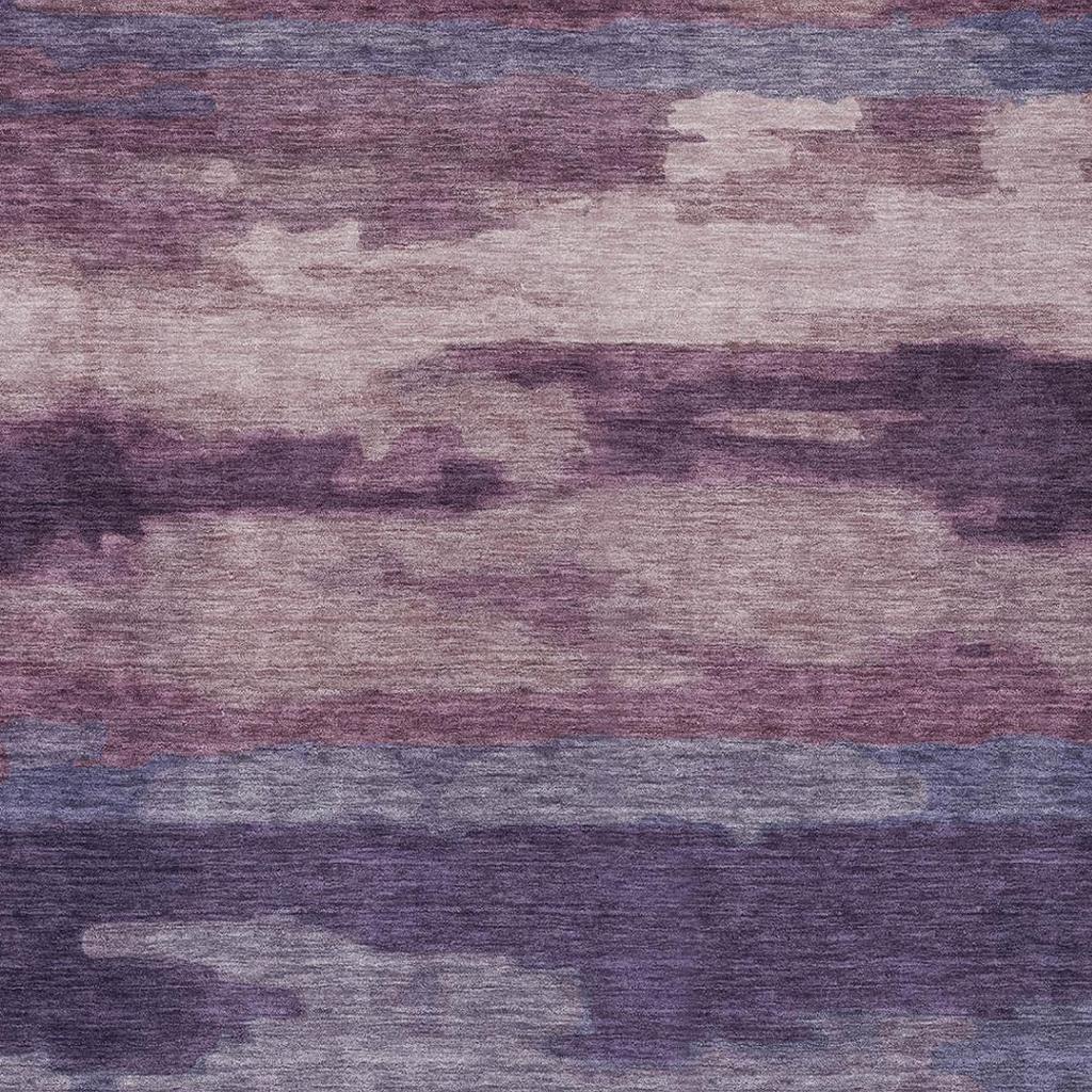 10' X 14' Eggplant And Purple Abstract Washable Indoor Outdoor Area Rug Homeroots Outdoor
