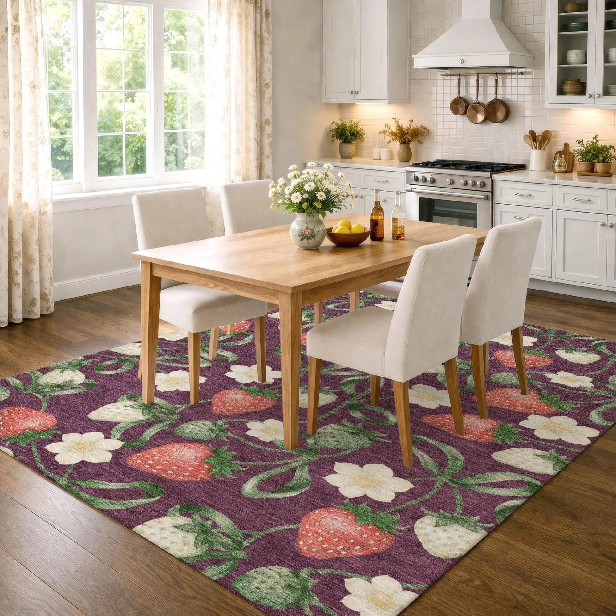 10' X 14' Eggplant And Purple Floral Washable Indoor Outdoor Area Rug Homeroots Outdoor