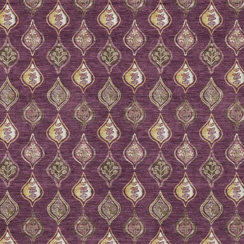 10' X 14' Eggplant And Purple Floral Washable Indoor Outdoor Area Rug Homeroots Outdoor