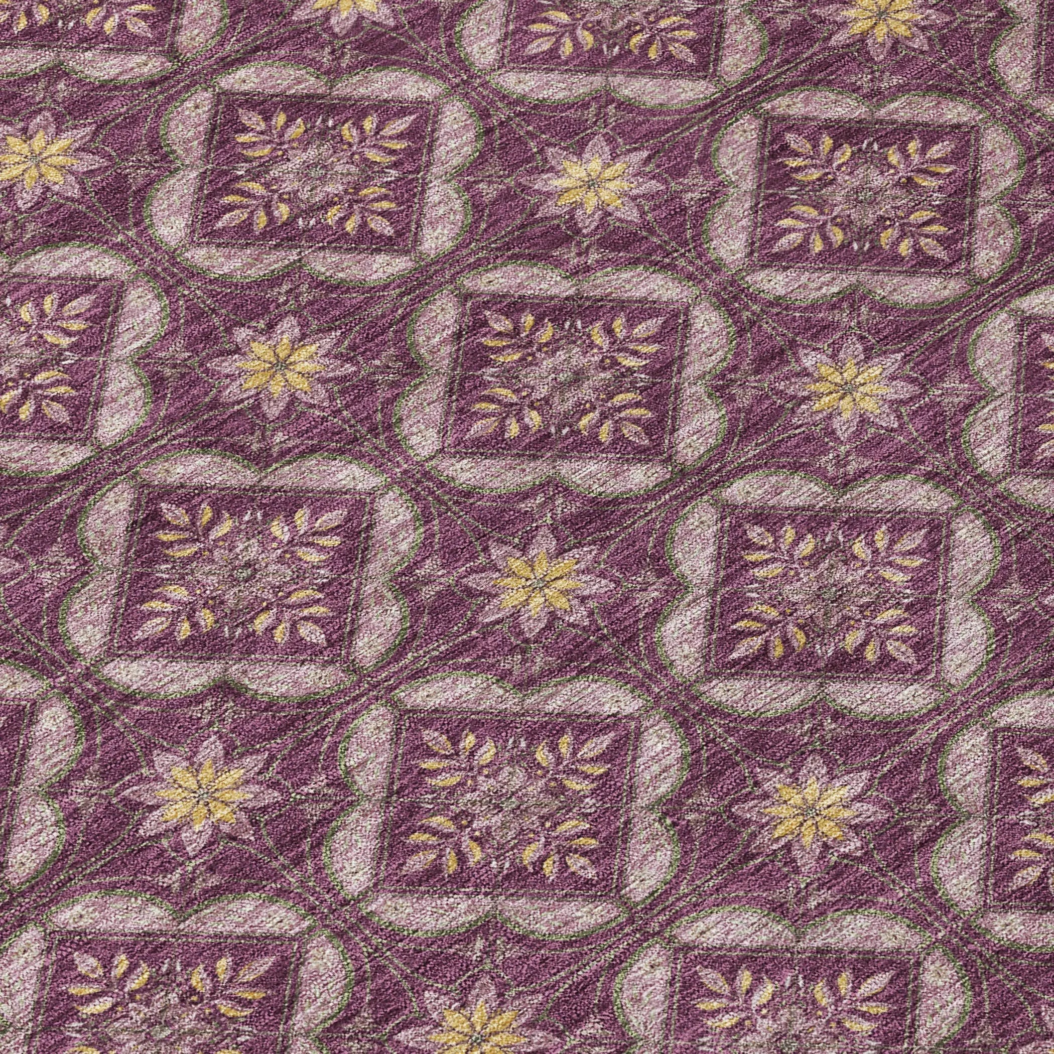 10' X 14' Eggplant And Purple Geometric Washable Indoor Outdoor Area Rug Homeroots Outdoor