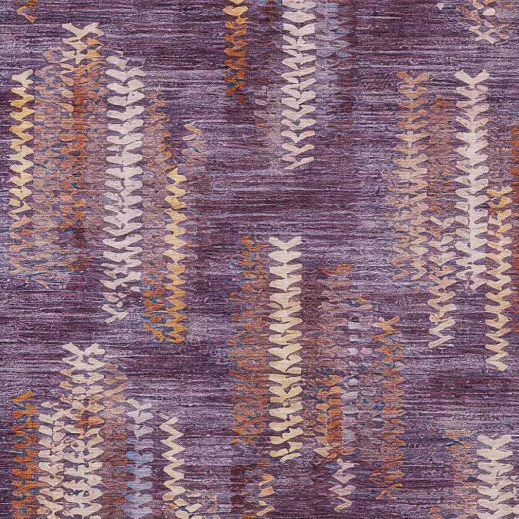 10' X 14' Eggplant And Purple Striped Washable Indoor Outdoor Area Rug Homeroots Outdoor