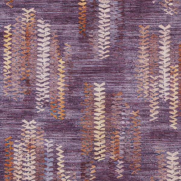10' X 14' Eggplant And Purple Striped Washable Indoor Outdoor Area Rug Homeroots Outdoor