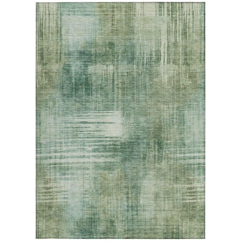 10' X 14' Fern Green And Green Abstract Washable Indoor Outdoor Area Rug Homeroots Outdoor
