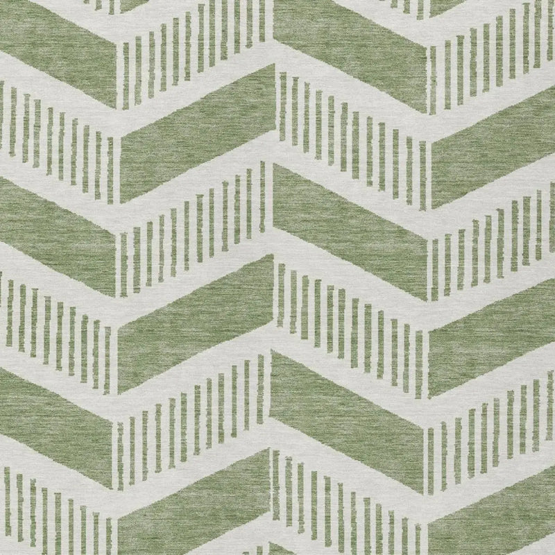 10' X 14' Fern Green And Green Geometric Washable Indoor Outdoor Area Rug Homeroots Outdoor