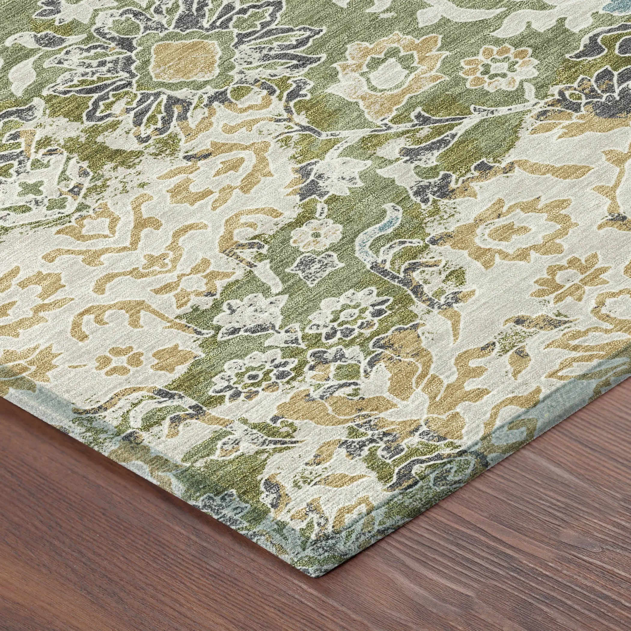 10' X 14' Fern Green And Ivory Geometric Washable Indoor Outdoor Area Rug Homeroots Outdoor