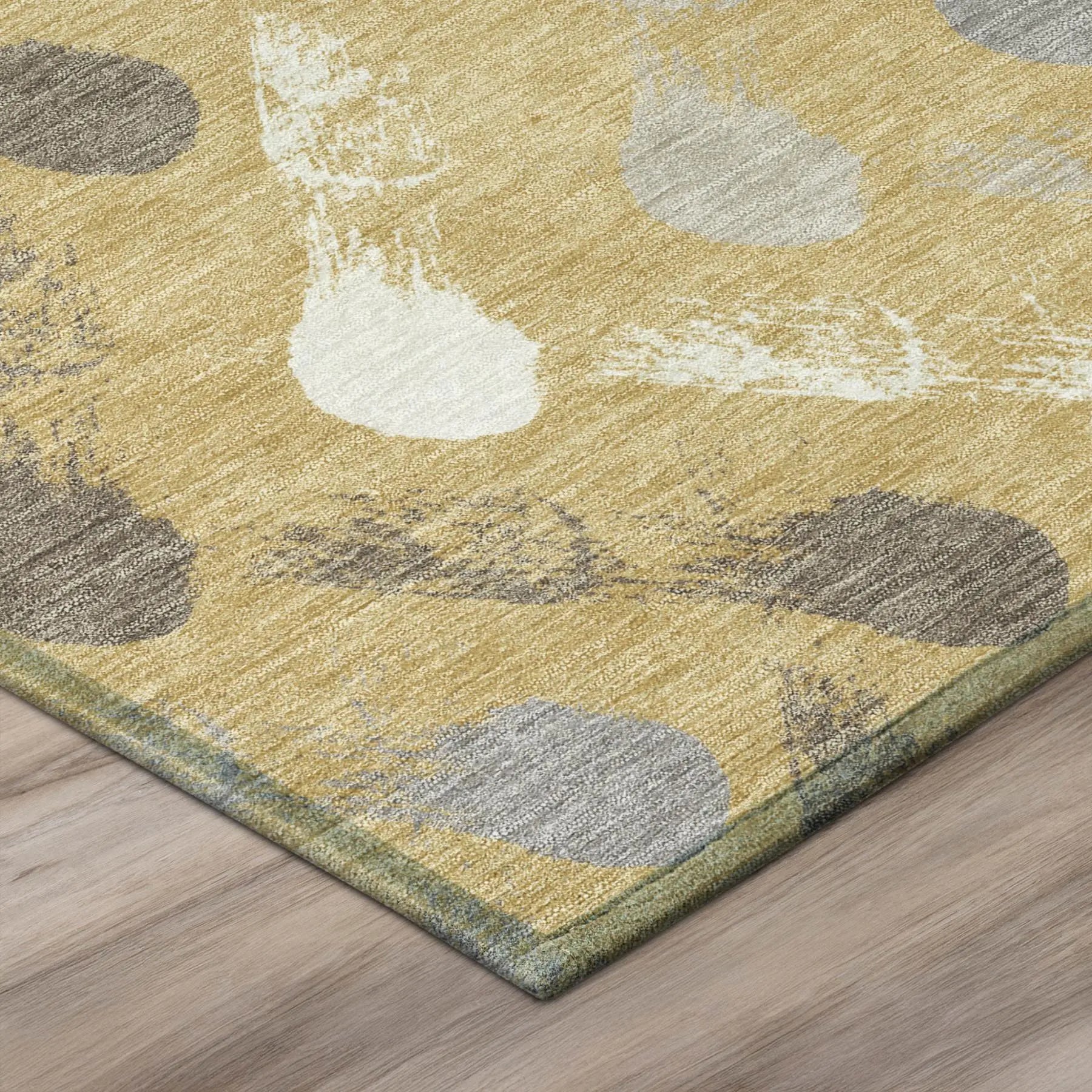 10' X 14' Gold And Beige Geometric Washable Indoor Outdoor Area Rug Homeroots Outdoor
