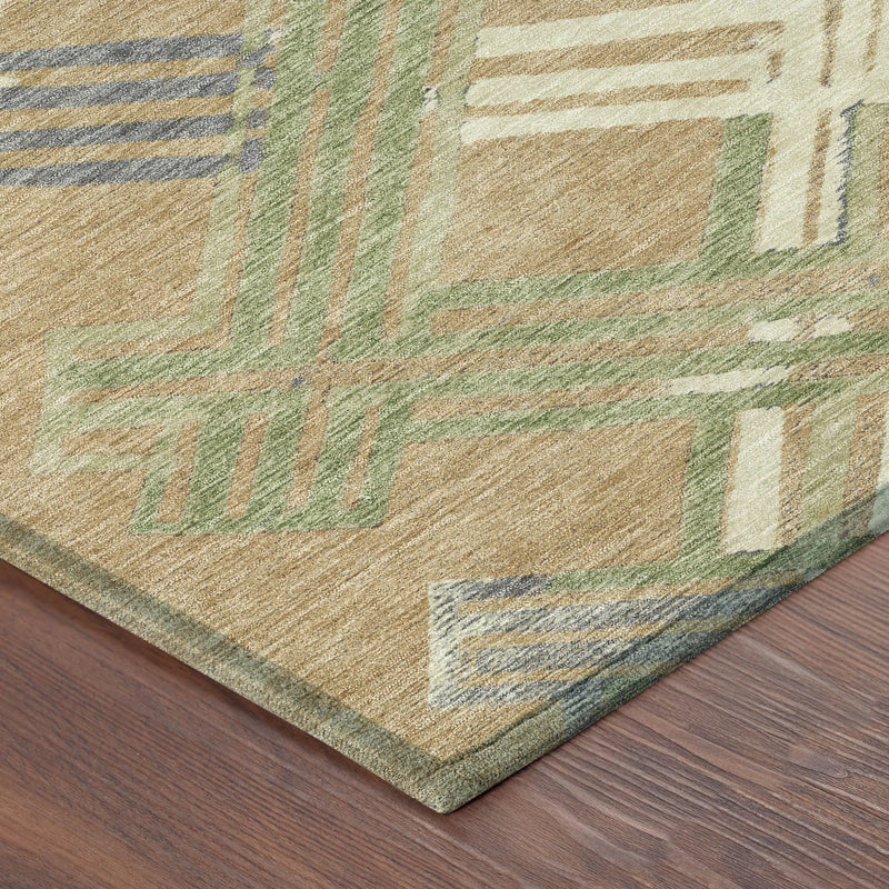 10' X 14' Gold And Brown Geometric Washable Indoor Outdoor Area Rug Homeroots Outdoor