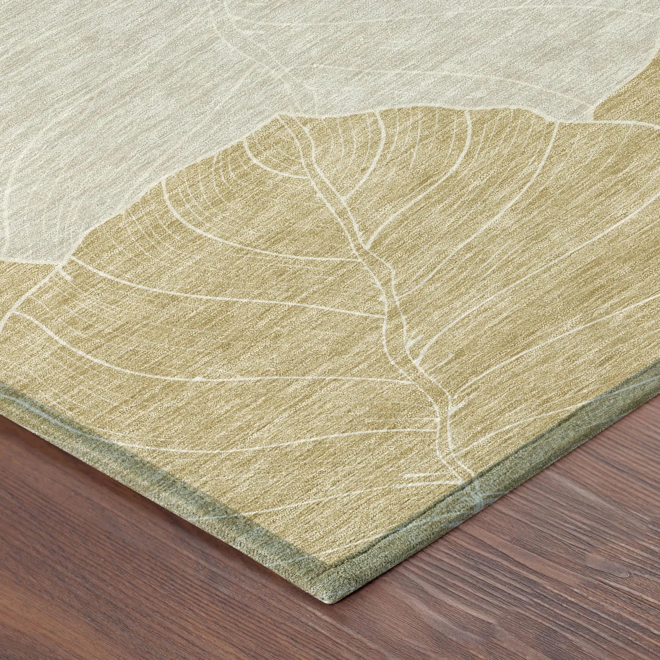 10' X 14' Gold And Ivory Floral Washable Indoor Outdoor Area Rug Homeroots Outdoor