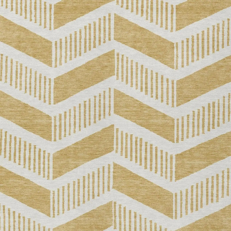 10' X 14' Gold And Linen Geometric Washable Indoor Outdoor Area Rug Homeroots Outdoor
