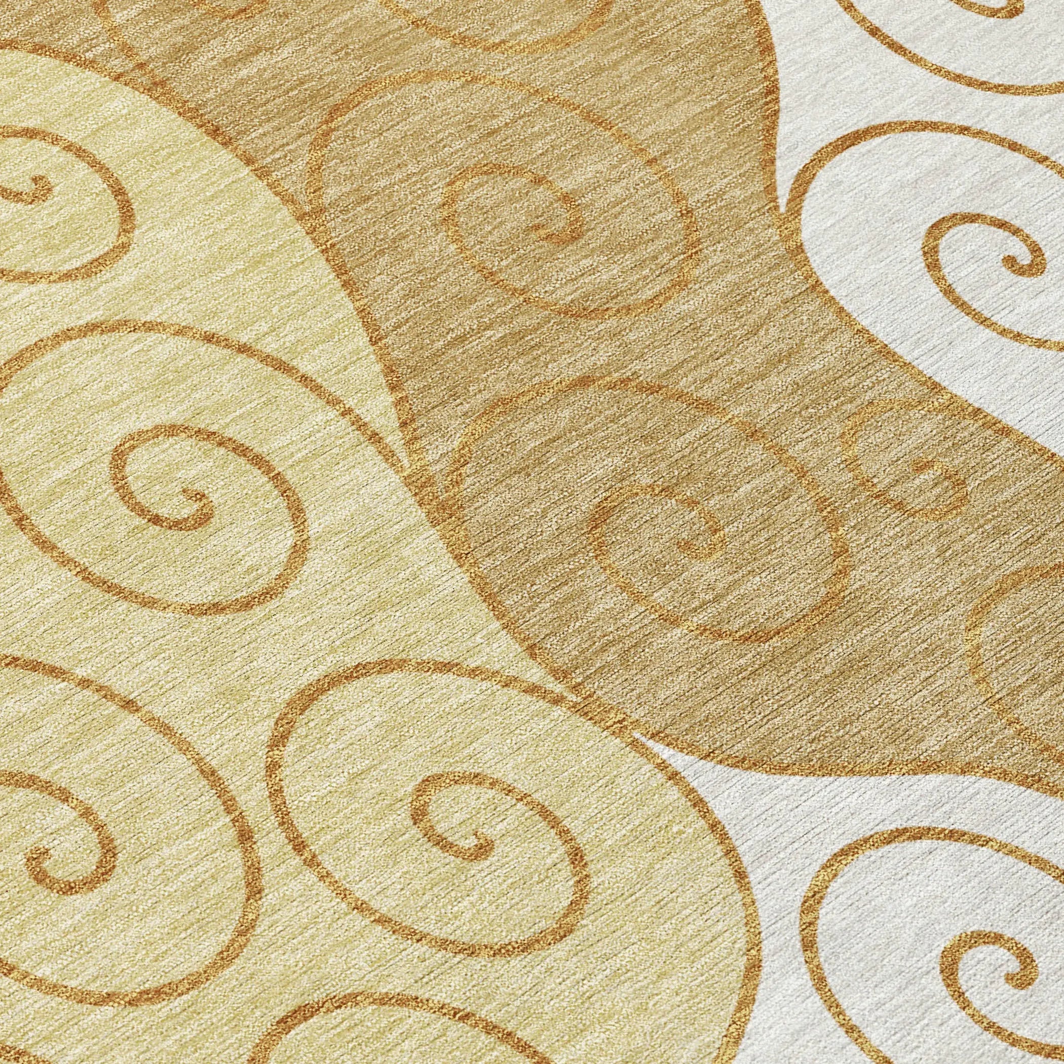 10' X 14' Gold And Wheat Abstract Washable Indoor Outdoor Area Rug Homeroots Outdoor