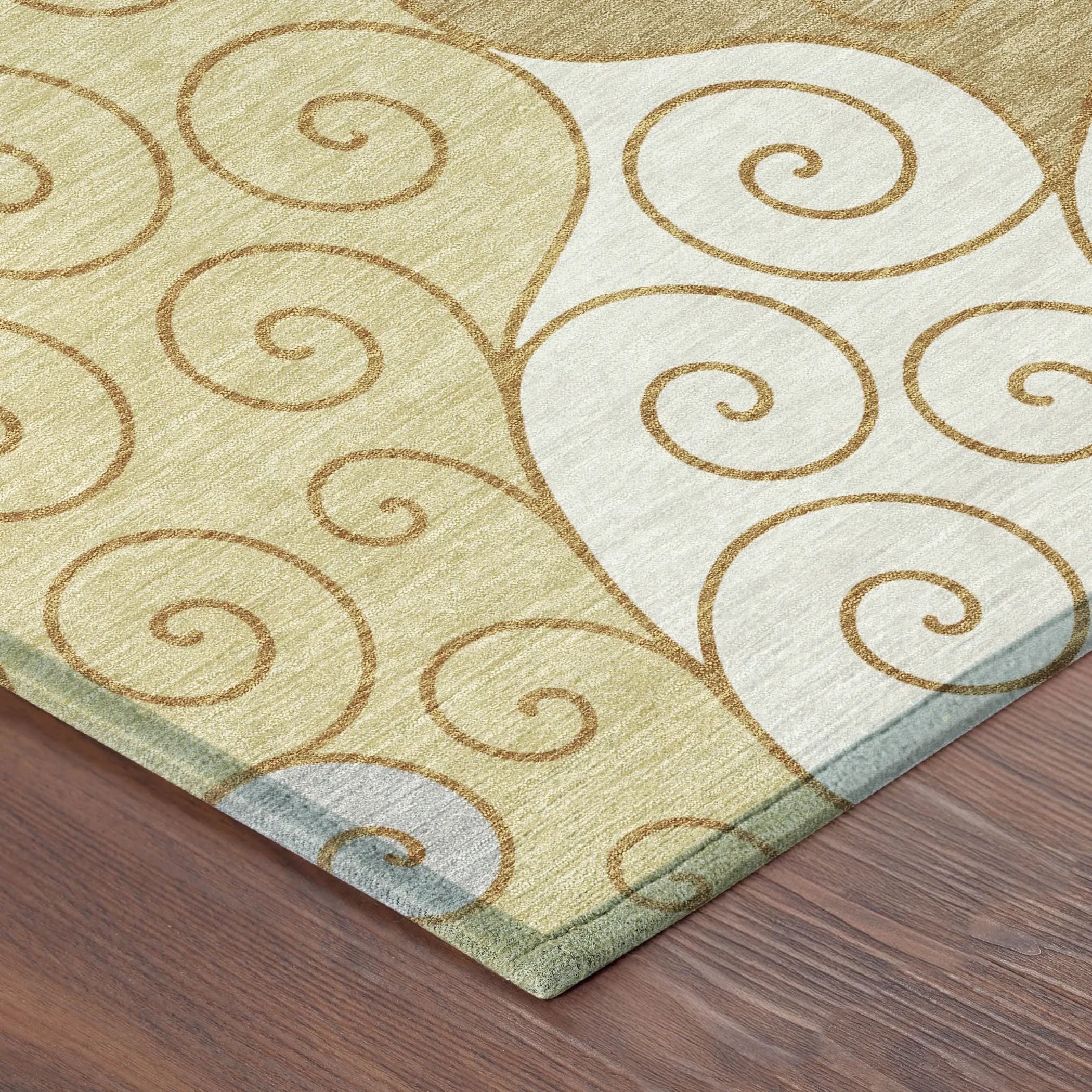 10' X 14' Gold And Wheat Abstract Washable Indoor Outdoor Area Rug Homeroots Outdoor