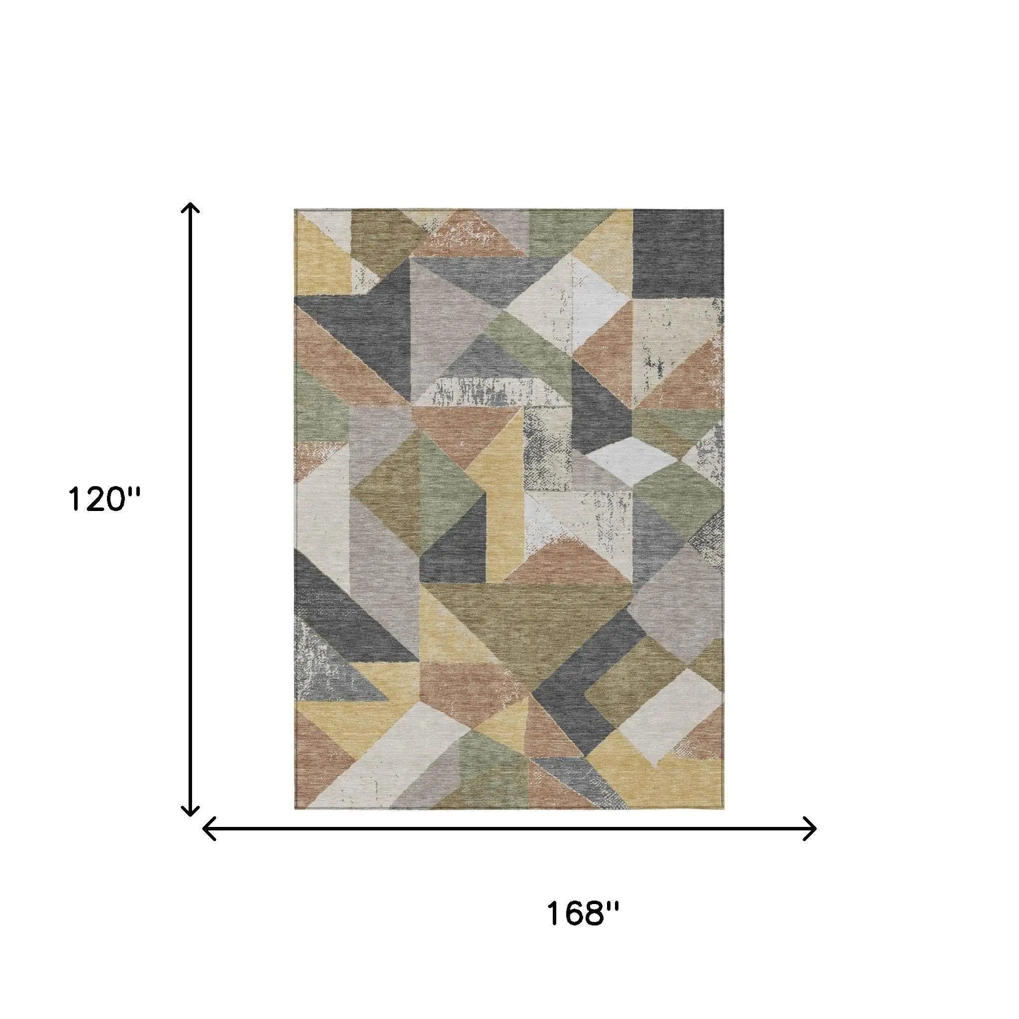 10' X 14' Graphite And Gray Geometric Washable Indoor Outdoor Area Rug Homeroots Outdoor