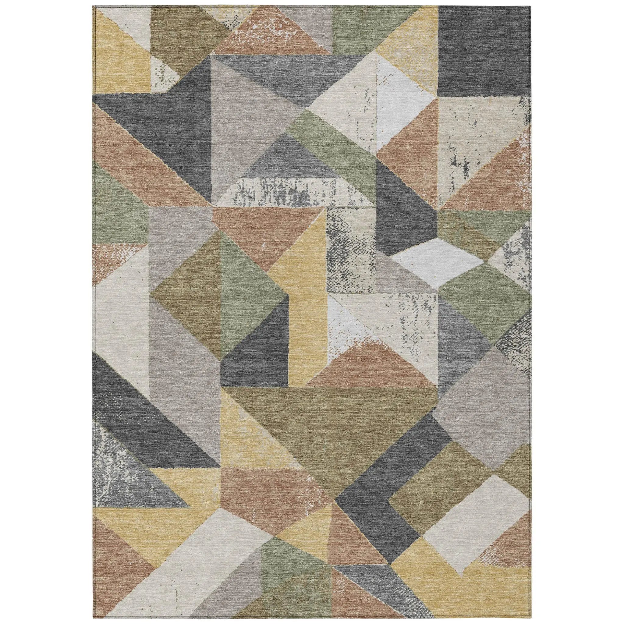 10' X 14' Graphite And Gray Geometric Washable Indoor Outdoor Area Rug Homeroots Outdoor