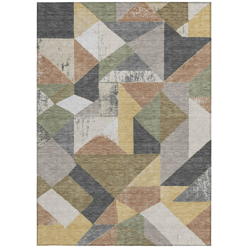 10' X 14' Graphite And Gray Geometric Washable Indoor Outdoor Area Rug Homeroots Outdoor