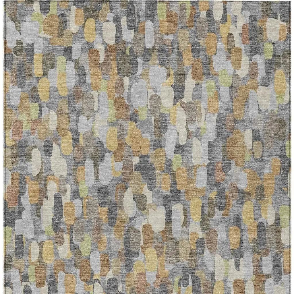 10' X 14' Gray And Beige Abstract Washable Indoor Outdoor Area Rug Homeroots Outdoor