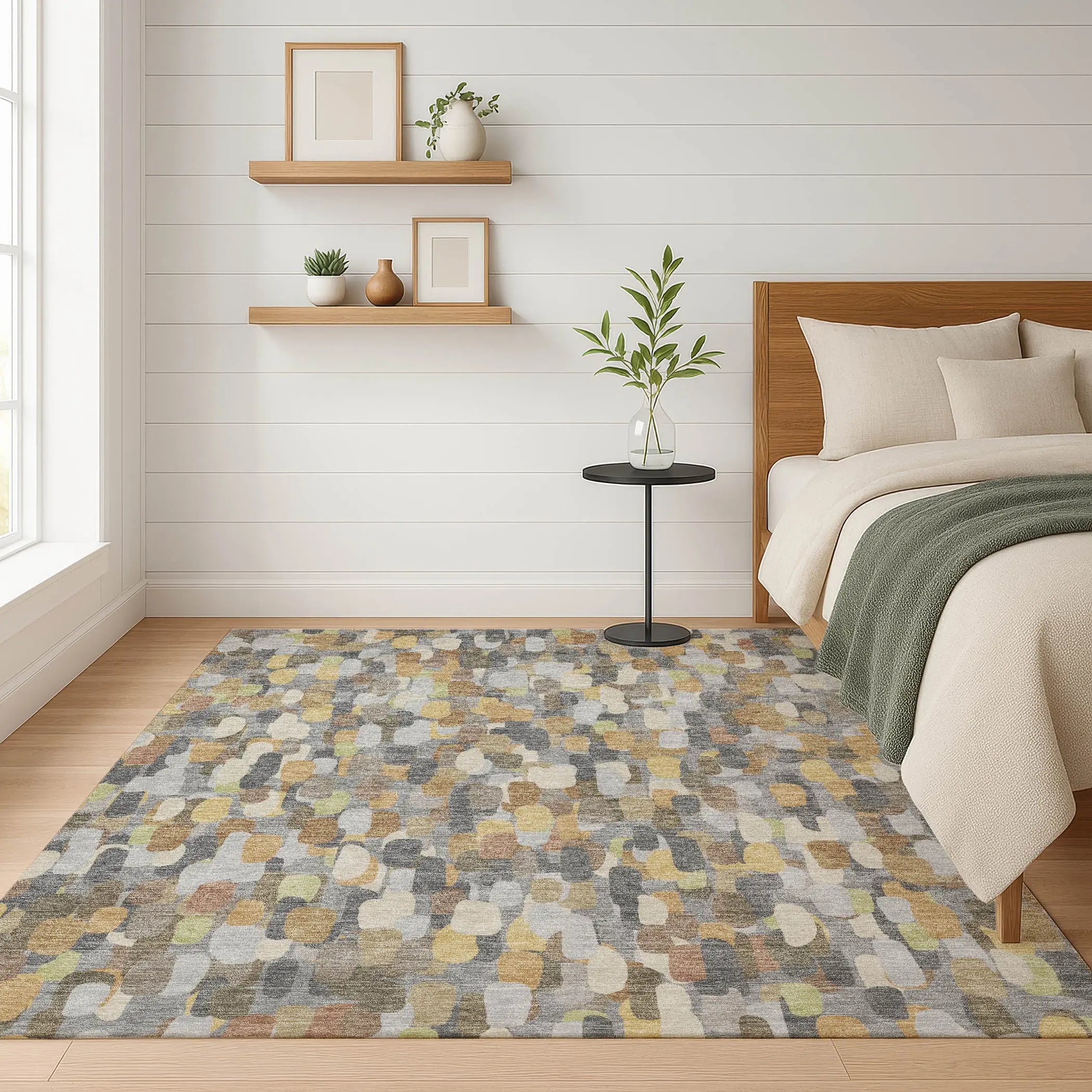 10' X 14' Gray And Beige Abstract Washable Indoor Outdoor Area Rug Homeroots Outdoor