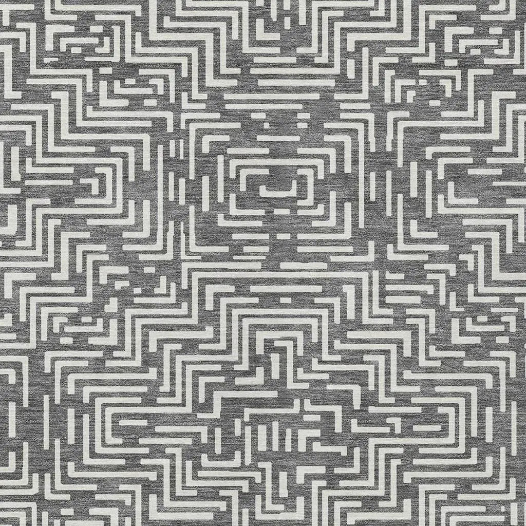 10' X 14' Gray And Brown Geometric Washable Indoor Outdoor Area Rug Homeroots Outdoor