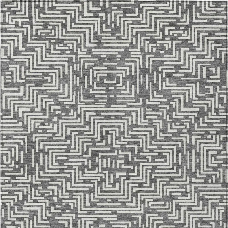 10' X 14' Gray And Brown Geometric Washable Indoor Outdoor Area Rug Homeroots Outdoor