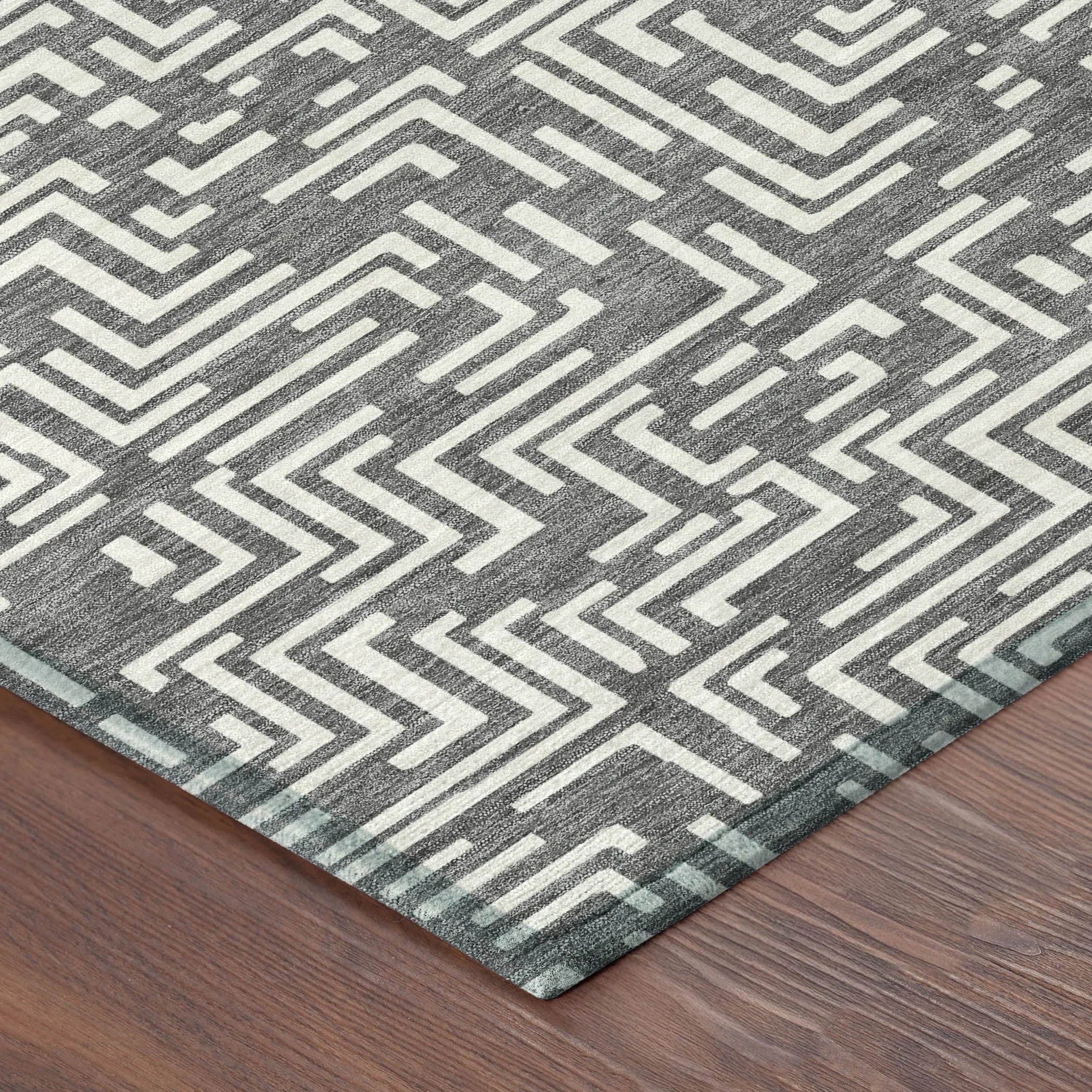 10' X 14' Gray And Brown Geometric Washable Indoor Outdoor Area Rug Homeroots Outdoor