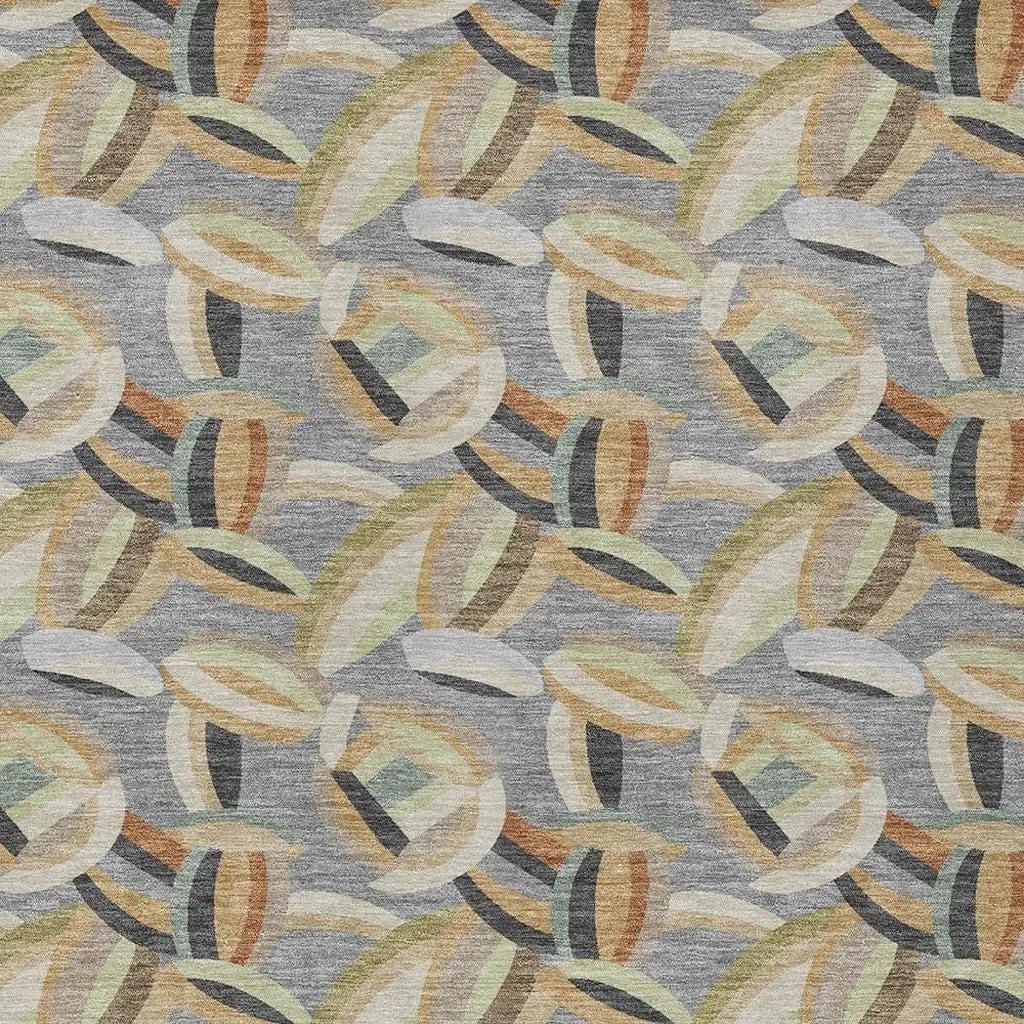 10' X 14' Gray And Charcoal Abstract Washable Indoor Outdoor Area Rug Homeroots Outdoor