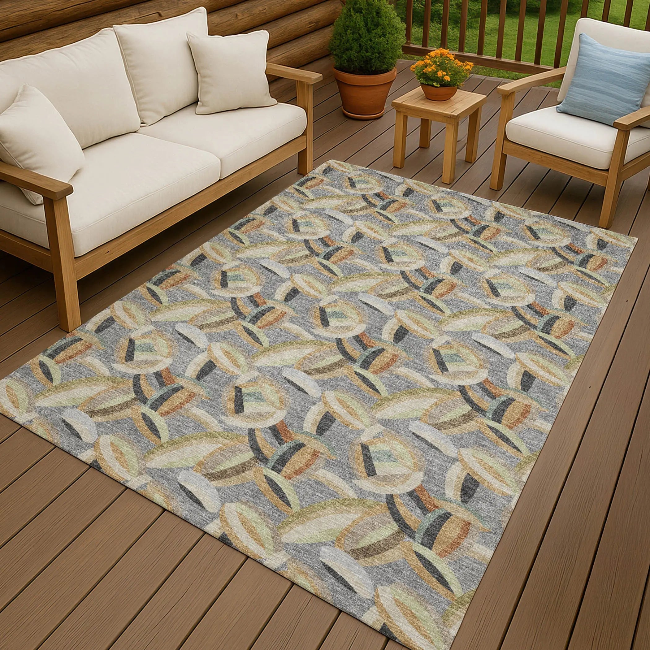 10' X 14' Gray And Charcoal Abstract Washable Indoor Outdoor Area Rug Homeroots Outdoor