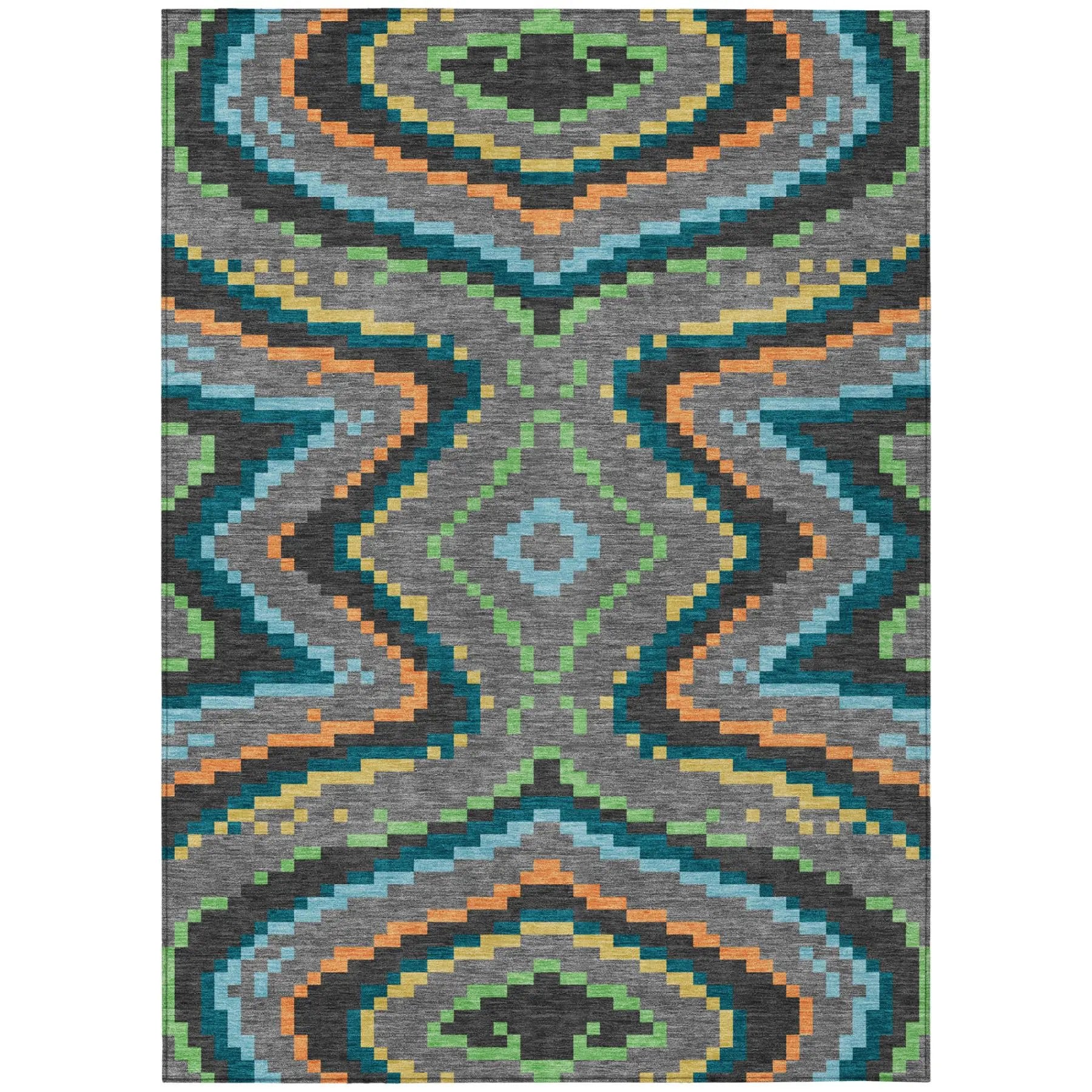 10' X 14' Gray And Graphite Abstract Washable Indoor Outdoor Area Rug Homeroots Outdoor