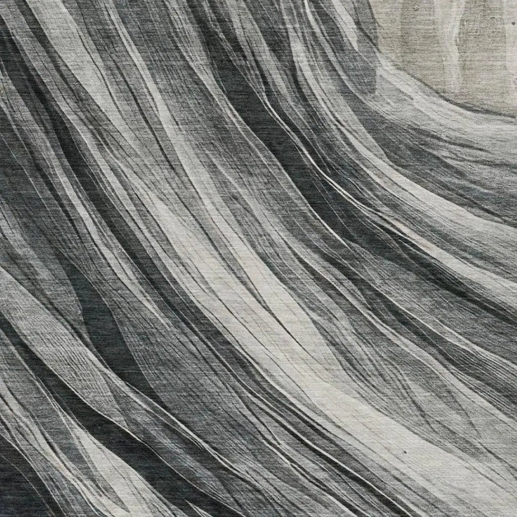 10' X 14' Gray And Graphite Abstract Washable Indoor Outdoor Area Rug Homeroots Outdoor
