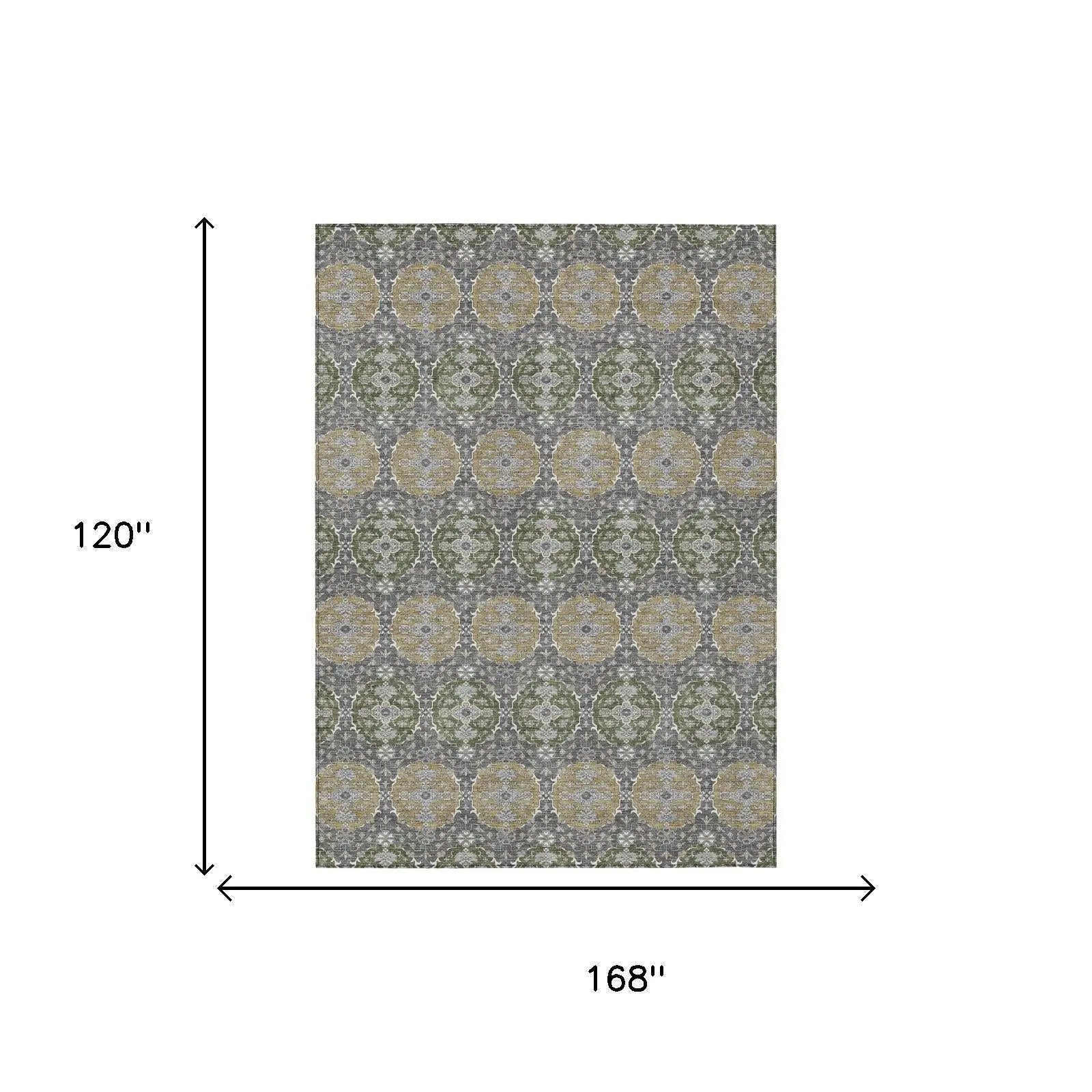 10' X 14' Gray And Graphite Striped Washable Indoor Outdoor Area Rug Homeroots Outdoor