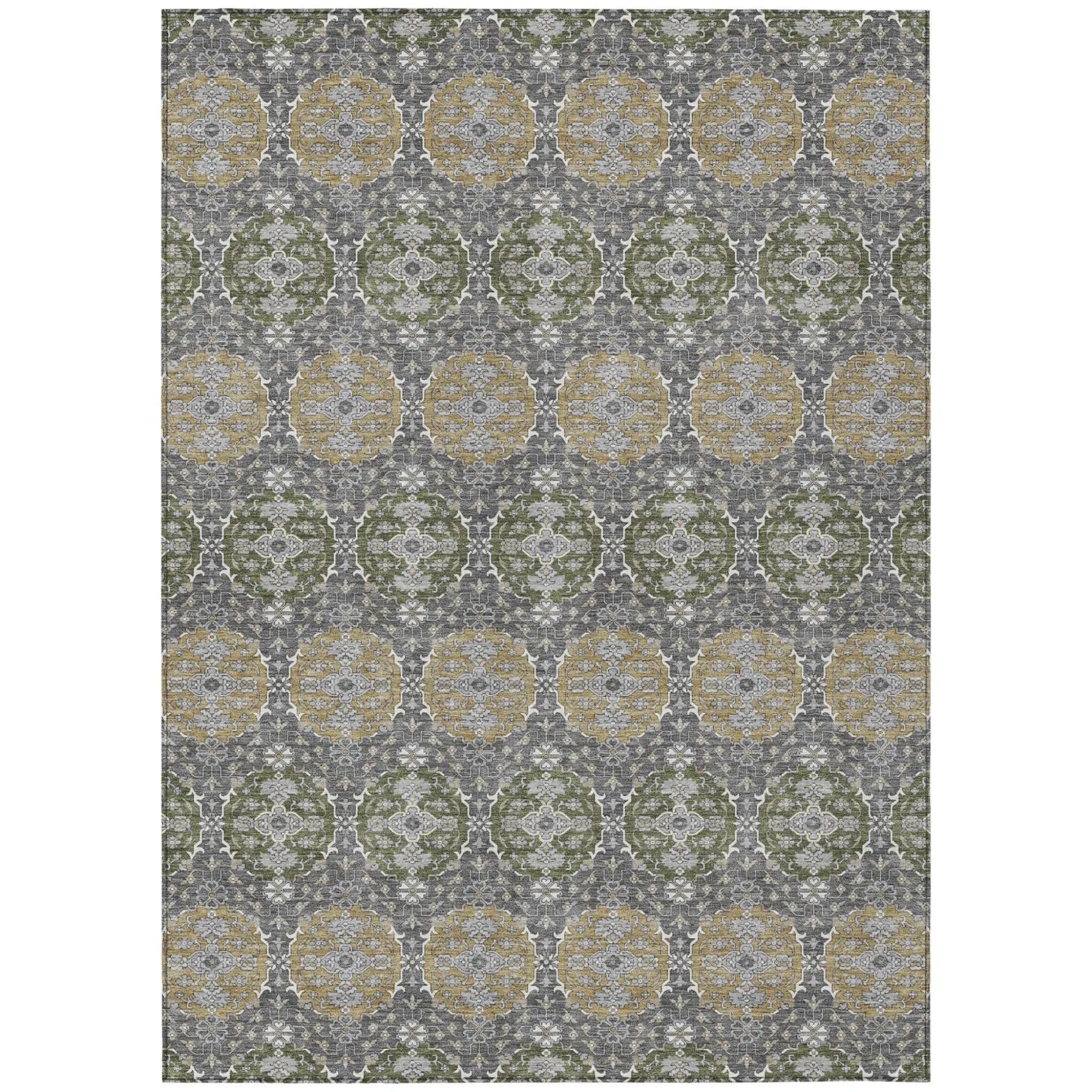 10' X 14' Gray And Graphite Striped Washable Indoor Outdoor Area Rug Homeroots Outdoor