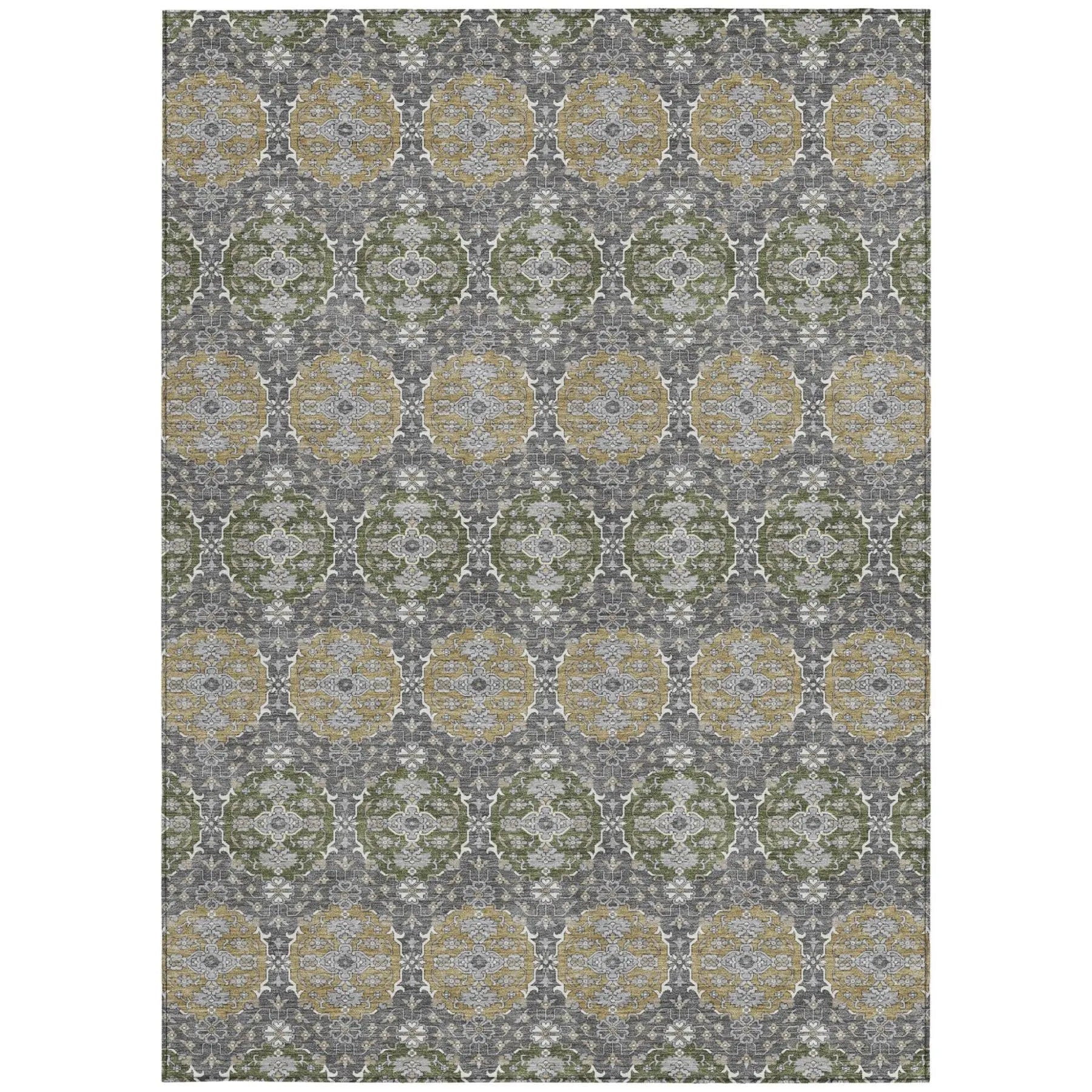 10' X 14' Gray And Graphite Striped Washable Indoor Outdoor Area Rug Homeroots Outdoor