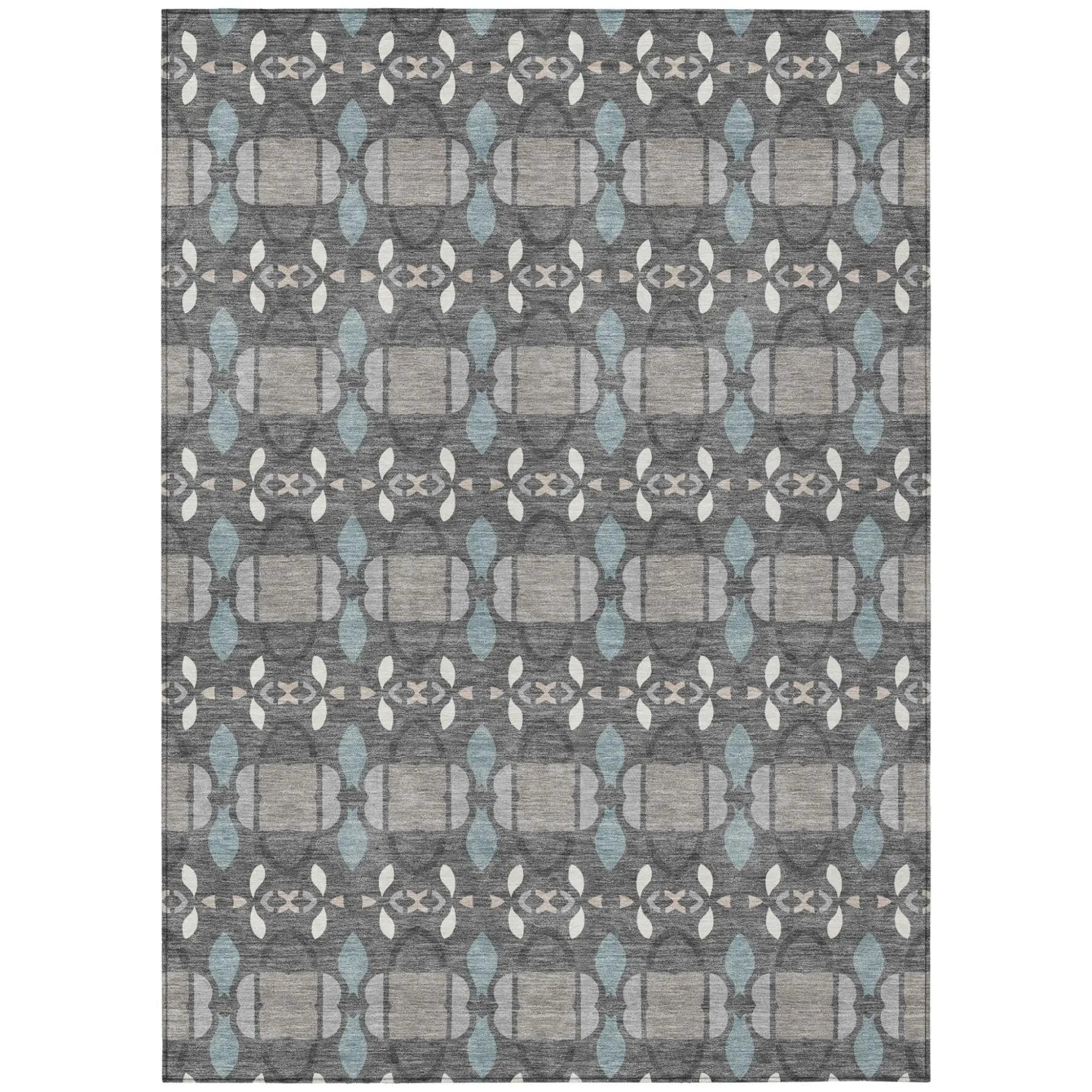 10' X 14' Gray And Graphite Striped Washable Indoor Outdoor Area Rug Homeroots Outdoor