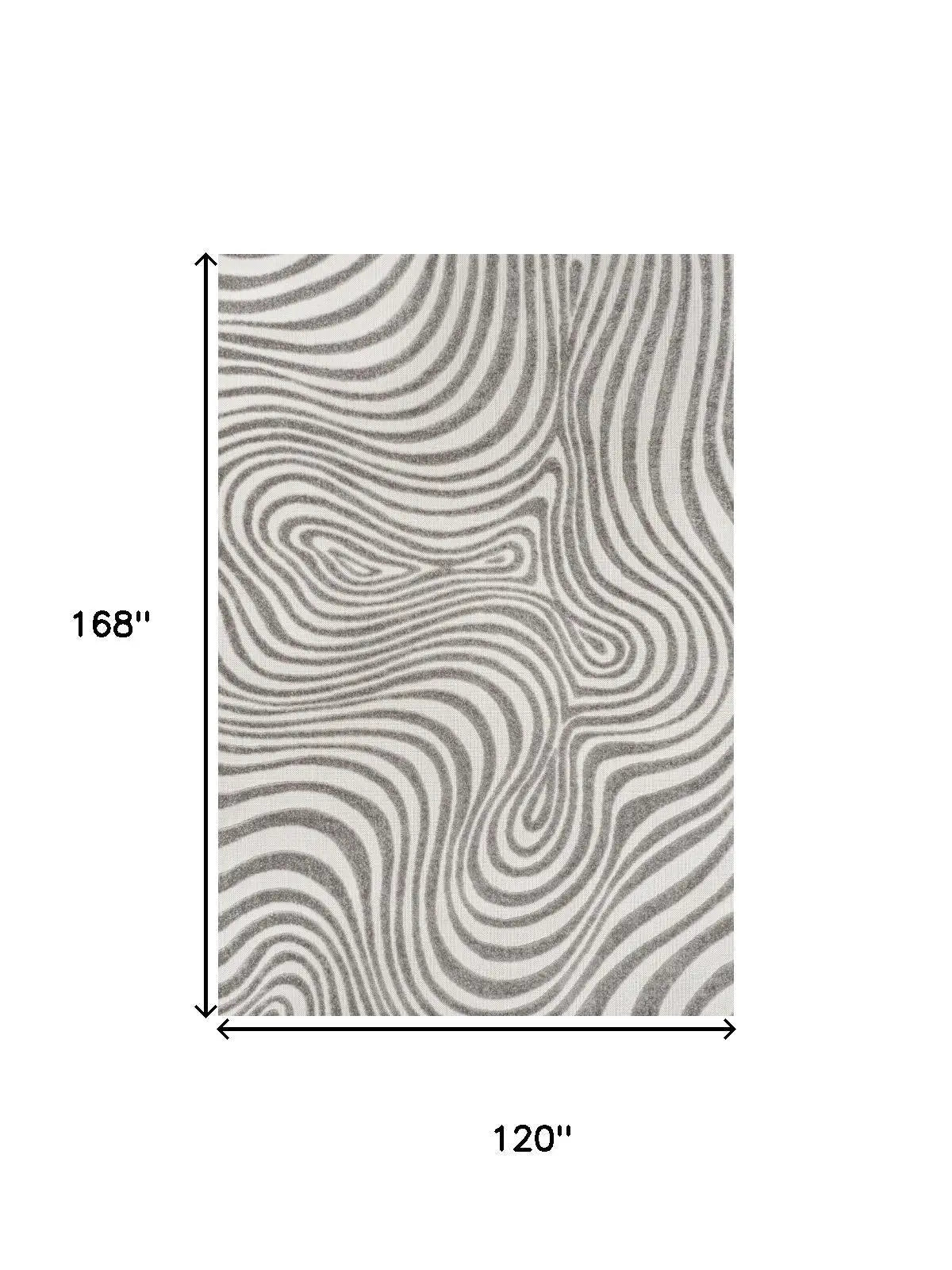 10' X 14' Gray And Ivory Abstract Indoor Outdoor Area Rug Homeroots Outdoor